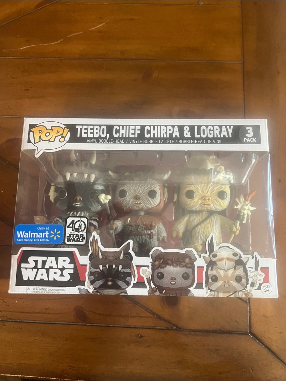Funko POP! Star Wars Ewok 3-Pack Teebo Chief Chirpa Logray - Black/Brown/Yellow